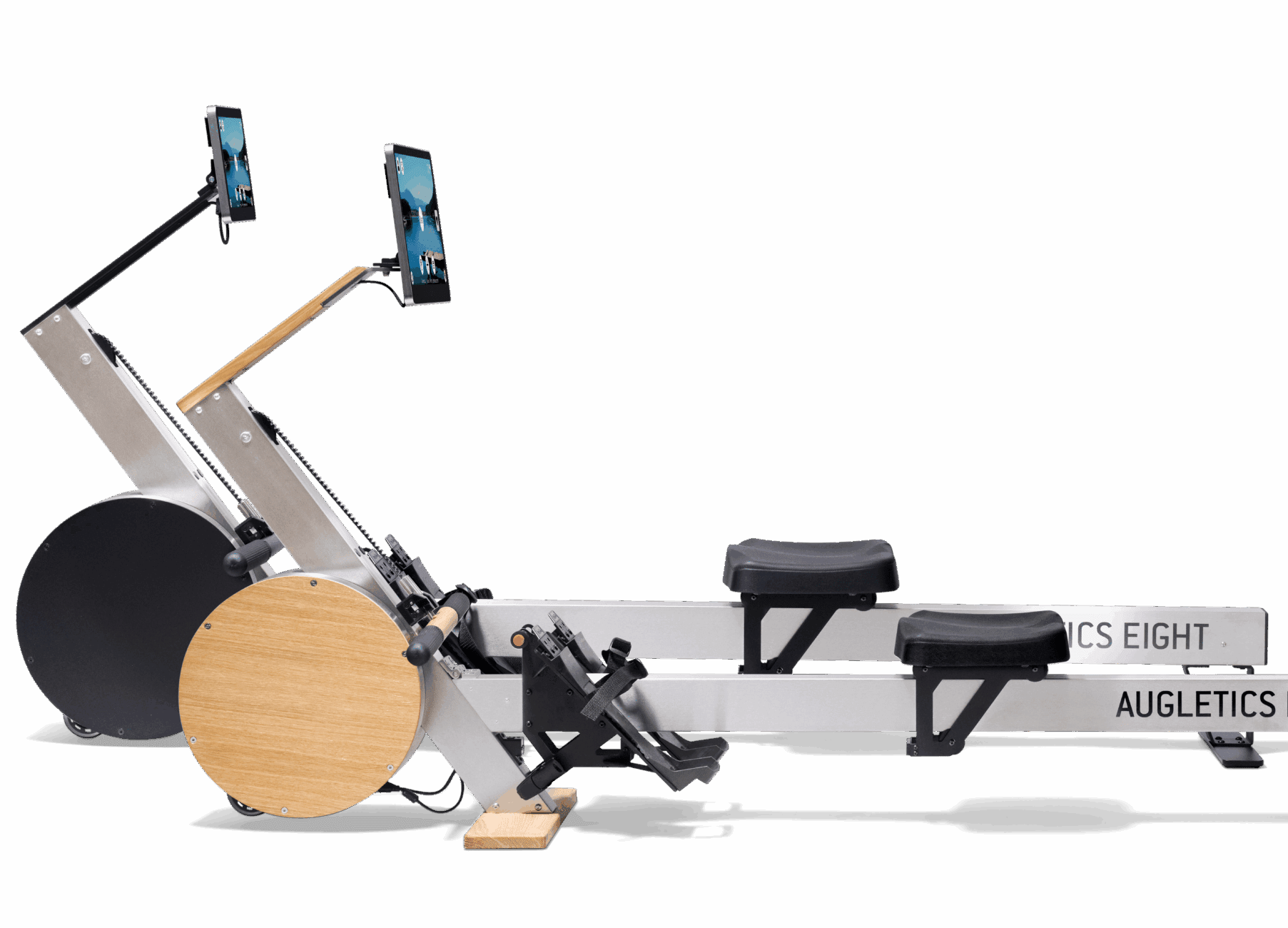 Due vogatori Augletics uno accanto all'altro: modello Style con cornice in legno e modello Sport in alluminio