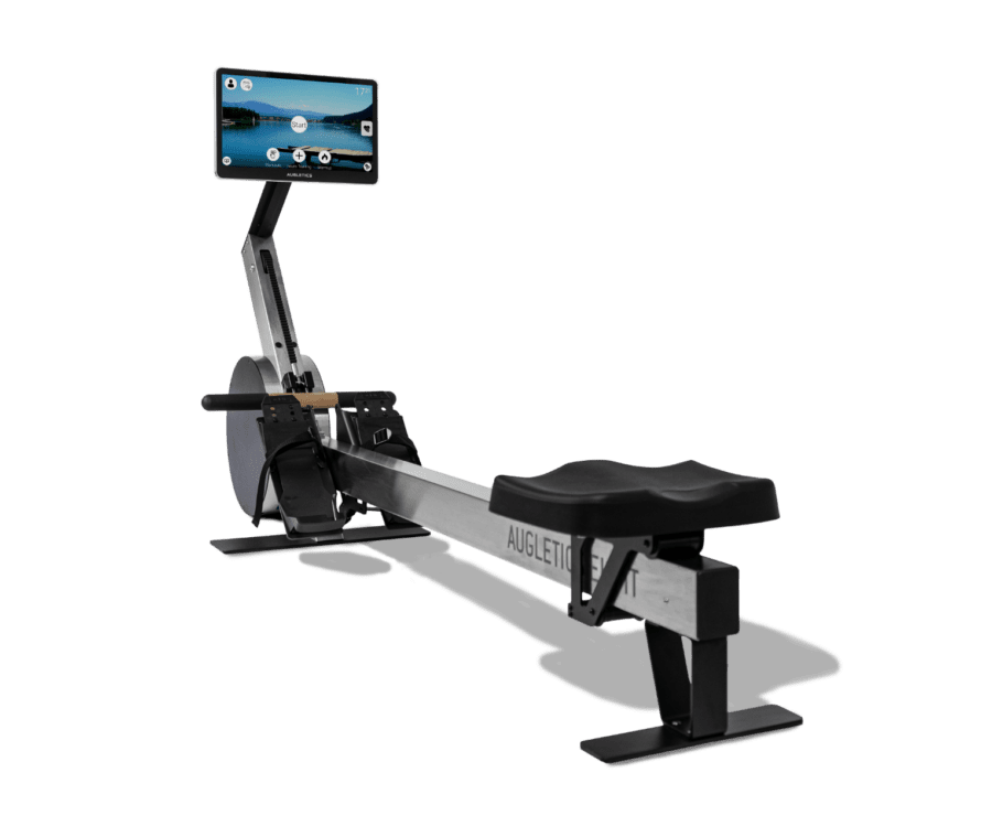 AUGLETICS Eight Rudergerät mit großem Display und ergonomischem Sitz.